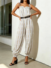 AIERTU - Summer Women Long Jumpsuits Retro Floral Print Tie-Up Spaghetti Strap Lantern Pant Romper Casual Loose Cami Overalls Aiertu
