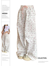 Aiertu Women's Flower Print Pants Y2k 2000s Fashion High Waist Baggy Trousers Harajuku Wide Leg Pants 90s Aesthetic Fashion Clothes New Aiertu