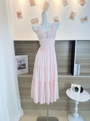 Aiertu Woman Gyaru A-Line Dress Hot Spaghetti Strap Dress Design Fairy Dress All-match Frocks Elegant One-Piece Patchwork Bandage Aiertu