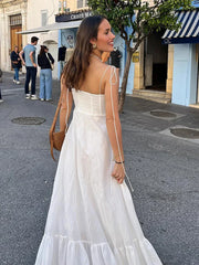 Aiertu Sexy Long Sling Dresses Women Fashion Spring Summer Sleeveless Backless Beach Mixi Dress Female Sweet A-line Dresses Streetwear Aiertu