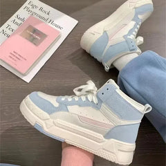 Aiertu Blue Platform Sneakers Women's Sports Shoes Vintage Casual Vulcanize Kawaii Lolita Harajuku School Boot Female Flats New Trend Aiertu