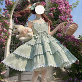 Aiertu - Fresh Green Spring Grass Meadow Heart Dress Kawaii Academia Y2K Cottagecore Coquette Fairycore Dollette Princesscore Aiertu