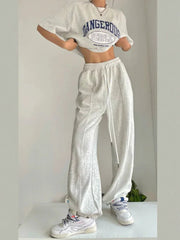 Aiertu Women Sweatpants Casual Joggers Sports Wide Leg Trousers Hip Hop Korean Fashion Harajuku Y2k Female Loose Streetwear Aiertu