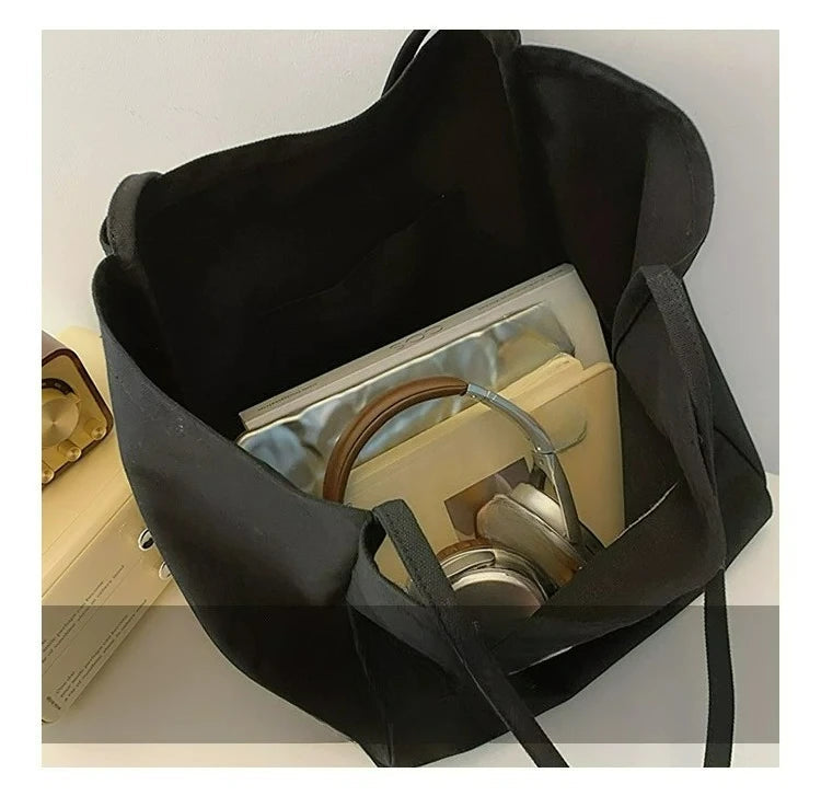 AIERTU - Korean Butterfly Bow Large Capacity Canvas Bag for Women New Fashionable Summer Student Class Commuting Tote Bags Aiertu