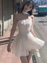 Japanese Sweet Kawaii Elegant Dress Women Solid Y2k Summer Vintage Short Party Dress Female Backless France Princess Chic Cothes Aiertu
