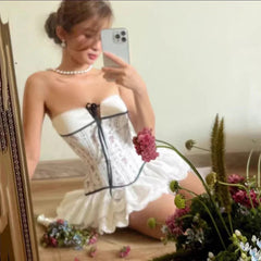 AIERTU - Summer New Women Solid Color Slim Fit Street Fashion One Neck Strapless Dress Aiertu
