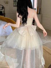 Aiertu Sweet Japanese Sequined Slip Dress Women Mesh Patchwork Sexy Princess Mini Dress Female 2024 Summer Casual Elegant Party Dresses Aiertu