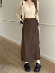 Aiertu 3Colors S-XL Irregular Long Skirt Women Summer Ankle Length Casual High Waist Pencil Long Skirts Female aiertu