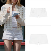 AIERTU - Fashionable Low Waist Tie-Dye Jeans Shorts Women's Summer Personality Natural Waist Slim Fit Other Material Shorts