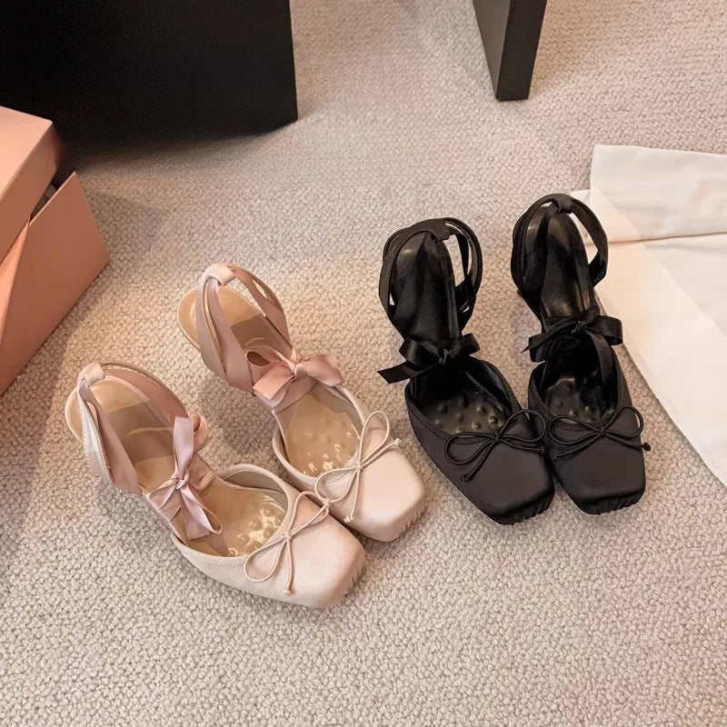 AIERTU - New Women's Shoes Fashion Ballet High Heeled Sandals for Woman Elegant French Style Casual Shoes Designer Shoes Sandalias Mujer Aiertu