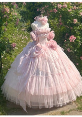 AIERTU - Elegant Japanese Lolita Wedding Evening Dresses Women's Pink Dress Birthday Princess Dress Bar Mitzvah Dinner Jsk Dresses Aiertu