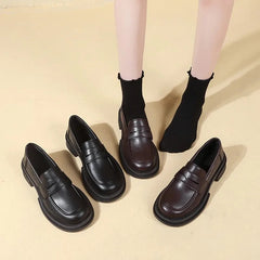 Aiertu New Japanese Style College Student Shoes Cosplay Lolita Shoes for Women/Girl Fashion Black/Coffee Uniform Platform Shoes 2024 Aiertu