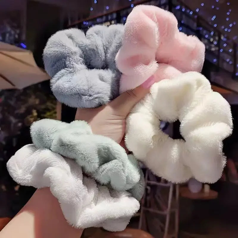 Aiertu Autumn Winter New Sweet Plush Soft Girls' Women Pompom Hair Ties Elastic Hair Band Ropes Accessories Headwear aiertu