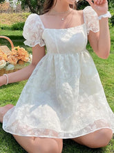 Aiertu Sweet White Princess Ball Gown Mini Dress Fairycore E-Girls Puff Short Sleeve Square Neck Short A-Line Butterfly Printing Dresse Aiertu