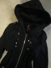 AIERTU - Trendy Vintage American Punk Jackets Subculture Gothic Black Zipper Hoodies Jacket Grunge Unique Design Sense Personality Coats Aiertu