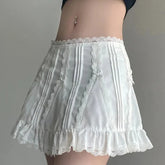 Aiertu - Miss Millicent's Lace Ribbon Collection Skirt Kawaii Academia Y2K Cottagecore Coquette Fairycore Dollette Princesscore Bottoms Aiertu