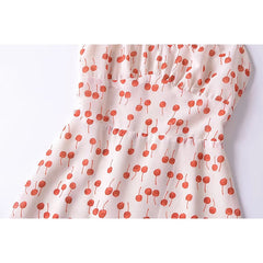 Aiertu 2024 Women French Vintage Floral Print Sling Mini Dress Sexy Sleeveless V Neck Female Holiday Summer Dresses Aiertu