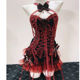 Aiertu Y2k Fashion Bustier Top Gothic Tank Tops Punk Tank Tops Vintage Tops Fairy Grunge Halter Topy2k Clothes Gothic Clothes LaceTops aiertu