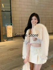 Aiertu Sexy 3 Piece Skirt Set Women Casual Long Sleeve Coat + Bodycon Tube Tops + Sweet Mini Skirt Evening Party Clothing Autumn Aiertu