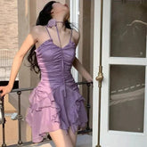 Aiertu - Amethyst Cluster Cascades Dress Kawaii Academia Y2K Cottagecore Coquette Fairycore Dollette Princesscore Aiertu