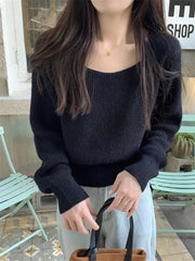 Aiertu 2024 Vintage Harajuku Lantern Long Sleeve Women Sweater Casual Korean Autumn Winter Knitwear Soft Warm Tops Chic Femme Sweater Aiertu