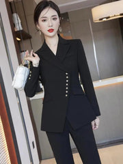 Aiertu Korean Fashion Women's Red Professional Blazer Coat New Black Long Sleeve Single Breasted Suit Jackets Female Autumn Winter Aiertu