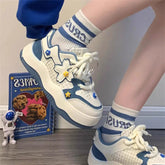 Aiertu Kawaii Shoes Women Blue Platform Sneakers Korean Fashion Tennis Female School Flats Vintage Cute Sports Vulcanize Spring Summer Aiertu