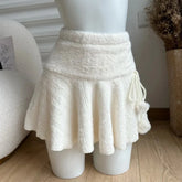 Mini Skirts Women Lovely Pure Autumn Party Chic Korean Style Popular Lace-up Design College Falda Streetwear Cozy Casual Clothes Aiertu