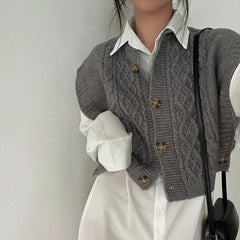 AIERTU - Button-knitted Cardigan Vest Women's Women's Soft Waxy Gentle Wind Sweater Vest Women Aiertu