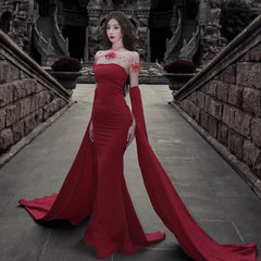 Aiertu Black Backless Floor Long Dress Summer Fashion French Red Strapless Dresses Women Elegant Sleeveless Slim Gowns Party Dress Chic Aiertu