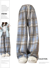 Aiertu Women Baggy Plaid Sweatpants Harajuku Jogger Streetwear Fashion Oversize High Waist Y2k Pants Vintage Wide Leg Trousers Clothes Aiertu