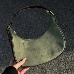 Casual Green Underarm Bag Women New Vintage Hot Girls Leather Solid Shoulder Bag Female Retro Elegant Y2k Handbag Purse Aiertu