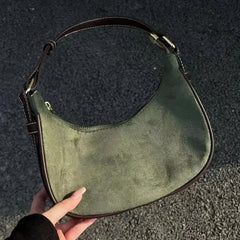 Aiertu Casual Green Underarm Bag Women New Vintage Hot Girls Leather Solid Shoulder Bag Female Retro Elegant Y2k Handbag Purse Aiertu