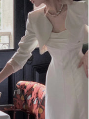 Aiertu Women Summer Elegant Casual Midi White Dress Spaghetti Strap Vintage A-Line Fashion Party Vestidos Femme Prom Robe Clothes New Aiertu