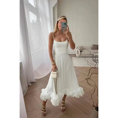 Aiertu Fashion Dress for Women Sexy High Waist Spaghetti Strap Dress for Women U Neck Sleeveless Backless Elegant Party Formal Dress Aiertu