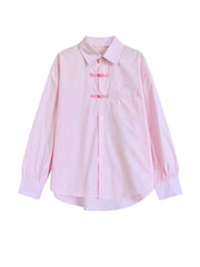 Aiertu Chinese Harajuku Fashion Button Design Loose Long Sleeve Blouse Women Casual All Match Vintage Shirt Y2k Aesthetic Blusa Aiertu
