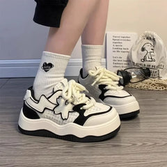 Aiertu Pink Flower Board Shoes for Women Spring Autumn New Designer Korean Platform Sneakers Female Fashion Casual Zapatos De Mujer Aiertu