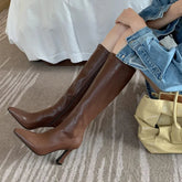 Aiertu Winter Women Long Boots Fashion Thin High Heel Knee High Booties Ladies Black Brown Sexy Woman Knight Boats Botas De Mujer Aiertu