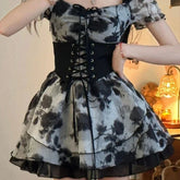Aiertu - Love of a Midnight Rose Goth Dress Dark Academia Kawaii Academia Y2K Cottagecore Coquette Fairycore Dollette Princesscore Aiertu
