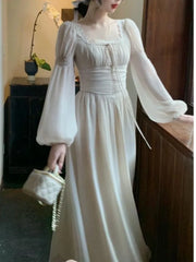 Aiertu Spring Summer Women Fashion Elegant Casual Midi Party Dress Vintage A-Line Solid Chic Prom Wedding Vestidos Female Clothes Robe Aiertu