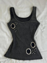 AIERTU - Summer new metal ring decoration slimming sleeveless women clothing retro washed fabric camisole vest for women Aiertu