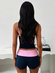 Aiertu Sexy Two Piece Set Women Outfits Mini Halter Top Low Waist Shorts Conjunto Femenino Summer Clothing Ensemble Femme 2 Pièces Aiertu