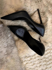 AIERTU - Temperament Black High Heels New Female Temperament Goddess Style 12cm Single Shoe Professional Commuter Versatile Single Shoe Aiertu