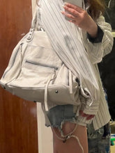Hot Girls White Tote Bag Women Vintage Leather Soft Large Capacity Handbag Messenger Bag Female Y2k Grunge Shoulder Bags Aiertu
