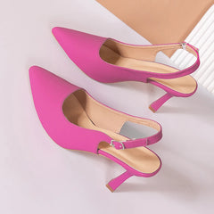 Sexy Women's Buckle Sandals High Heeled Women's Shoes Large Size 43 Fashion Women's Shoes Pointed Toe Fine Heeled Women's Shoes Aiertu