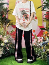 Aiertu Harajuku Black Striped Sweatpants Woman Y2k Vintage Jogger Pants Baggy Korean Fashion Trousers Streetwear Casual Spring Aiertu