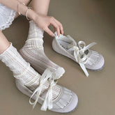 Aiertu Back to school 2024 Autumn Lace Up Women Ballet Flat Shoes Fashion Shallow Non Slip Ladies Comfort Round Toe Mary Jane Shoes Aiertu