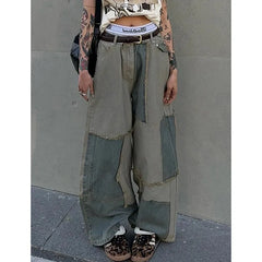 Aiertu Women's Blue Y2k Jeans Baggy Harajuku Trashy Aesthetic Denim Trousers Oversize Jean Pants Vintage Japanese 2000s Style Clothes Aiertu