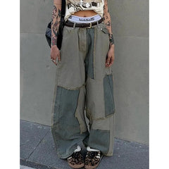 Aiertu Women's Blue Y2k Jeans Baggy Harajuku Trashy Aesthetic Denim Trousers Oversize Jean Pants Vintage Japanese 2000s Style Clothes Aiertu