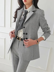 Aiertu Women Vintage High Quality Office Suit Ladies Work Wear OL Pantsuits Formal Female Blazer Jacket Vest Trousers 3 Pieces Set Aiertu